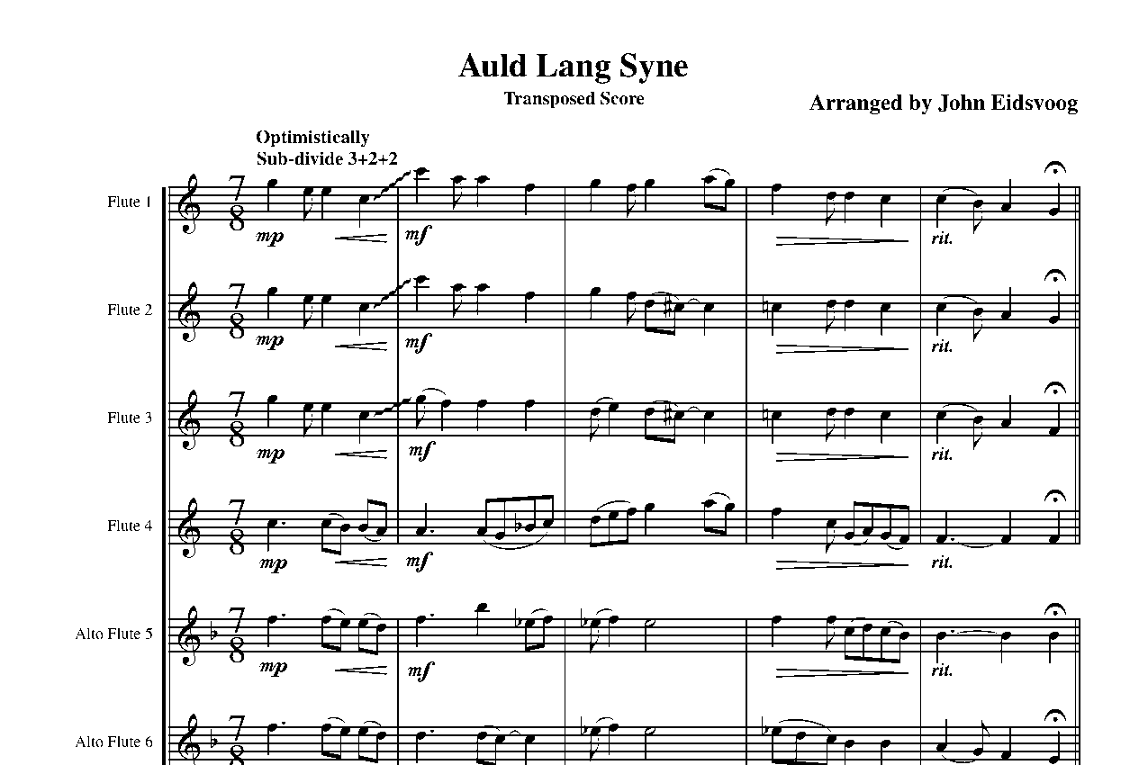 Auld Lang Syne (for Flute Choir)