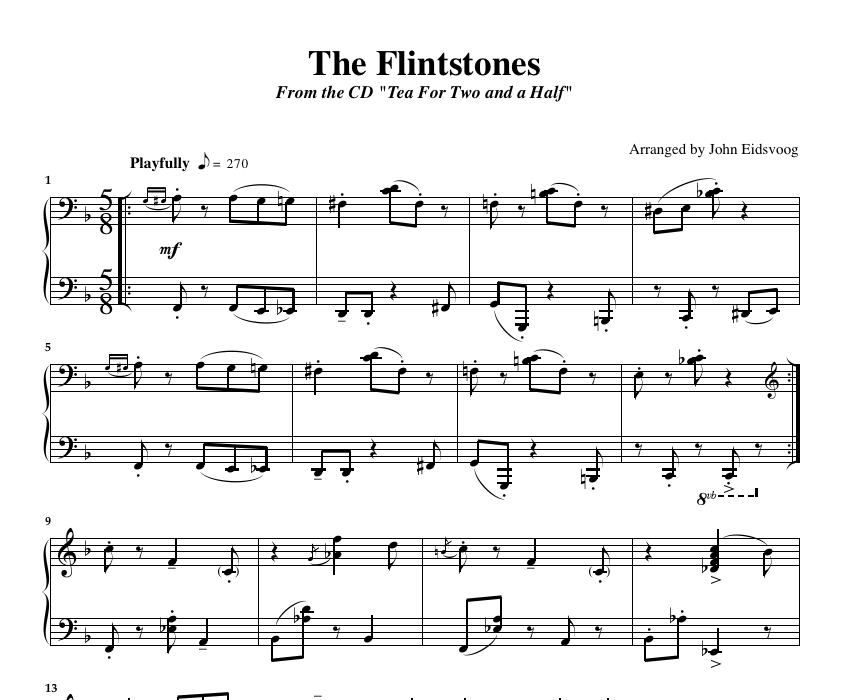 The Flintstones (sheet music)