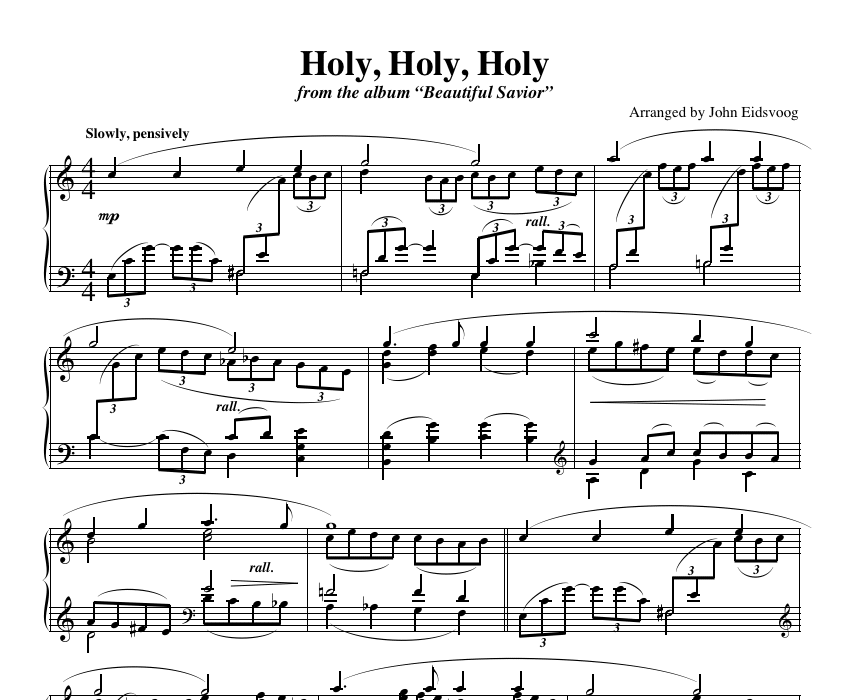 Holy, Holy, Holy (sheet music)