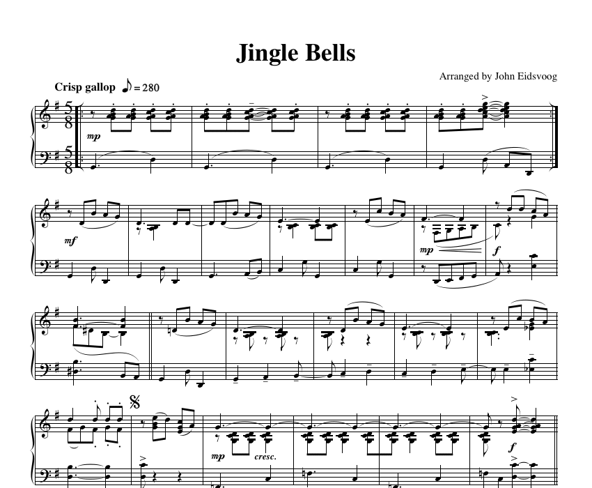 Jingle Bells (sheet music)