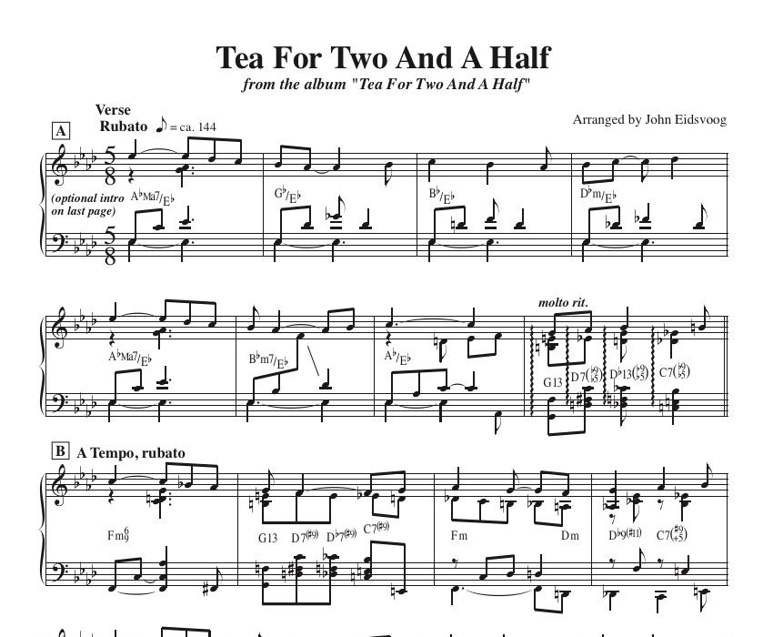 Tea for Two and a Half (sheet music)