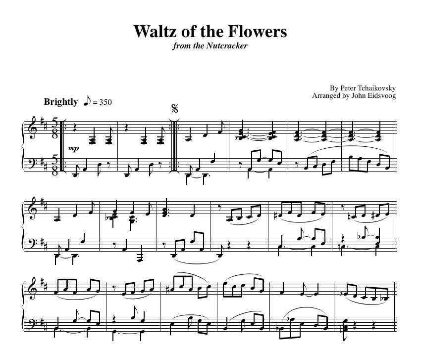 Waltz of the Flowers - sheet music for piano solo
