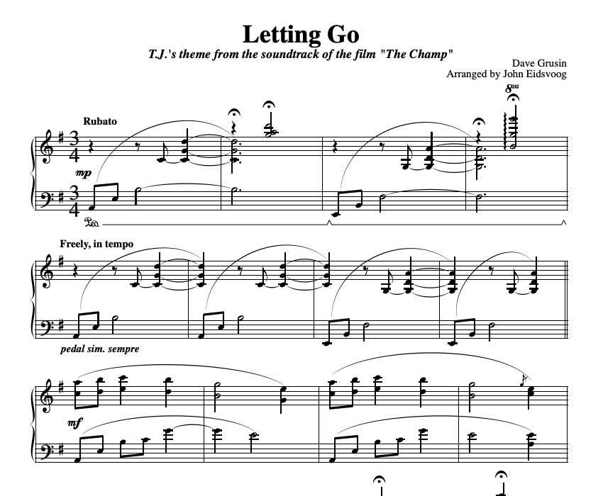 Letting Go (sheet music)